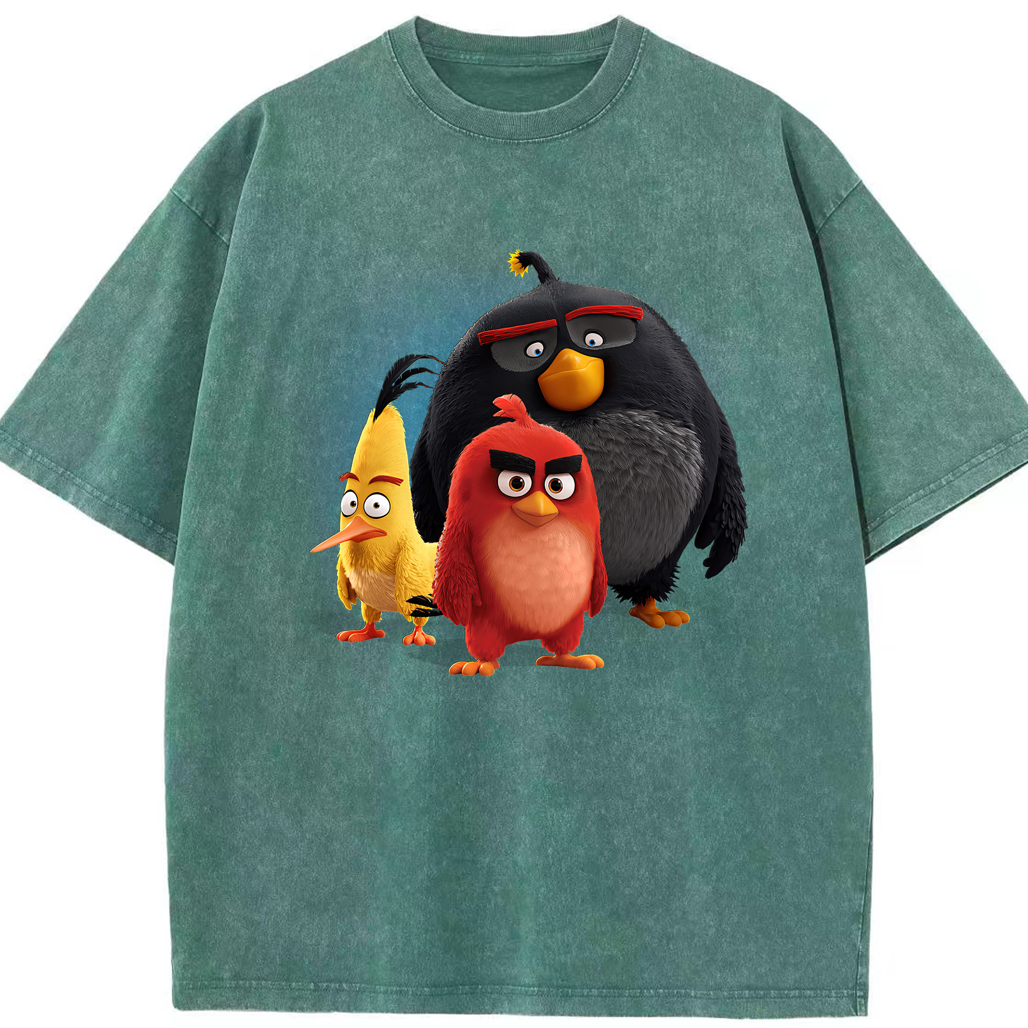 （画像用） Angry Birds アングリーバード 綿100% ヴィンテージ風 半袖Tシャツ（フロントプリント）